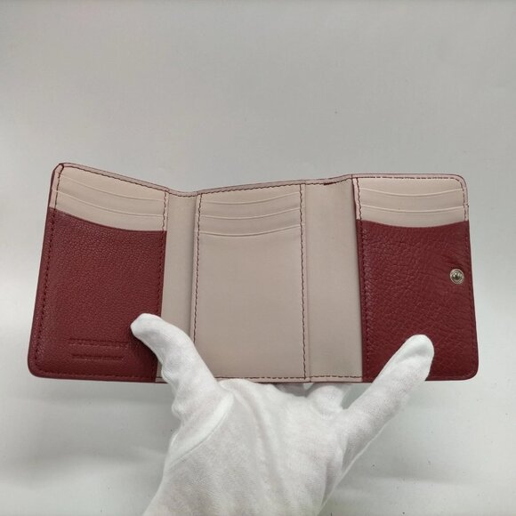 Burberry Wallet Red Leather 200-082425 - Picture 5 of 9